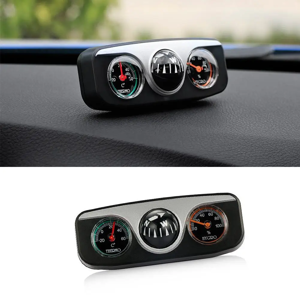

3in1 Guide Ball Car Boat Vehicles Auto Navigation Compass Hygrometer Thermometer Car Interior Accessories