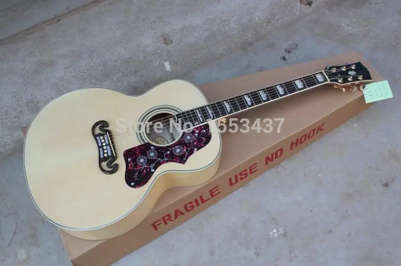 

Free Shipping 2017 Custom Shop Hot Selling Dot Spruce Beige S-J-2-0-0 6 Strings Acoustic Guitar