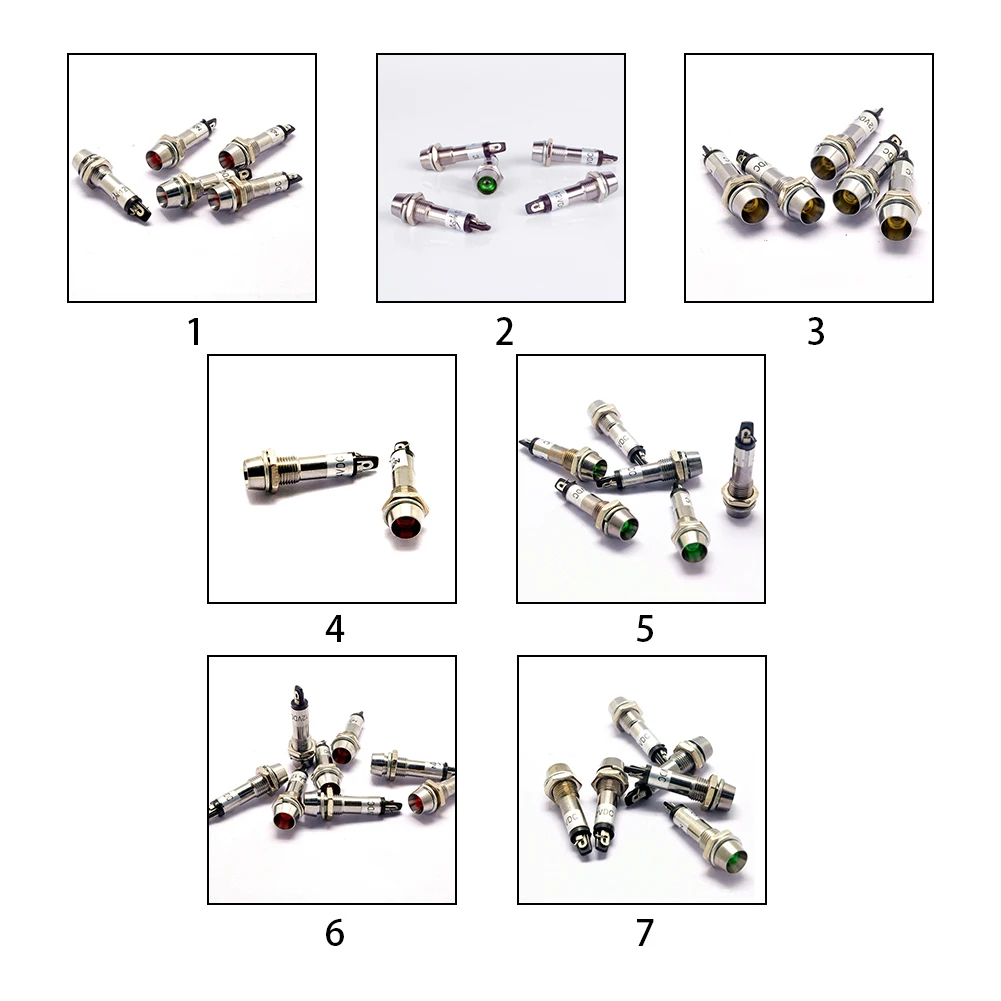 5 шт. сигнальная лампа пилот управления световой индикатор панель анти-шок безопасный для бытовой техники 12/24/220 в 8 мм отверстие 12 в 24 В 220 В