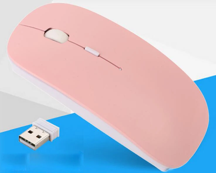 Перезаряжаемая USB Беспроводная Бесшумная игровая мышь, ультра тонкая мышь для Macbook, Android, Apple, ноутбука, ПК