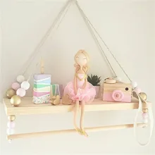 Nordic Baby Room Wooden Beads Wall Shelf Storage Wall Decorations Photography Props Decor Organization Hanger Christmas Gifts