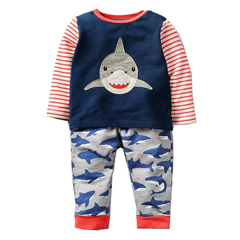 Owhkays Phiaphia Vente Bebe Garcon Vetements Enfant En Bas Age Tenues Garcons Ensembles Enfants A Manches Longues Animal Applique Tops Pantalons Survetements Ensemble Pas Cher Prix