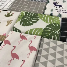 100*150 см Ткань из хлопка и льна, материал для рукоделия, с принтом цветущего кактуса, кактусы для рукоделия, сумки, покрытие для стола, для дома