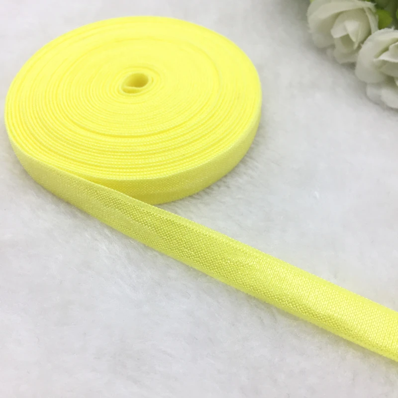 5 yds 3/8 &quotжелтая лента из спандекса многовитковая Складная эластичная для швейных