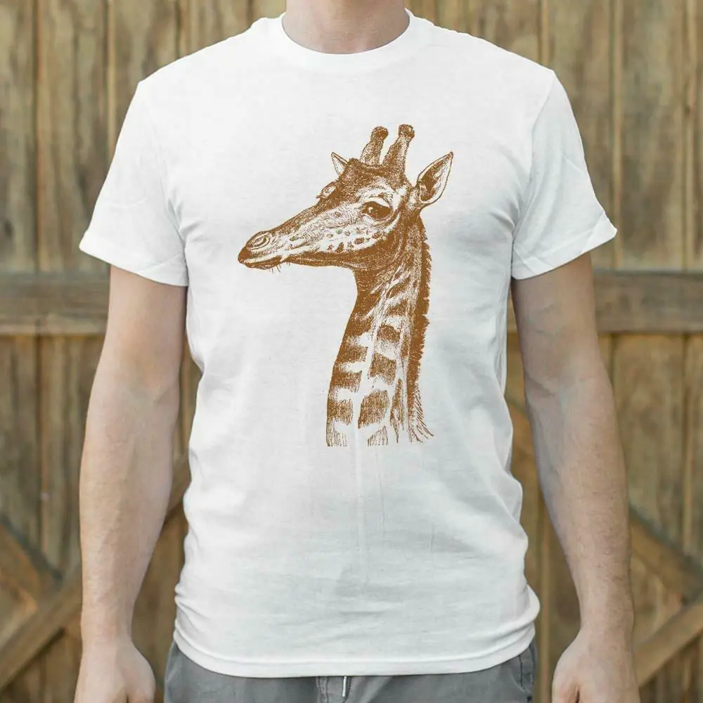

Graphic Tees Placid Giraffe T-Shirt (Mens) All Cotton Short Sleeve Tees