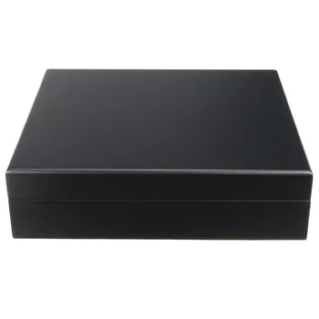 

1Pc 20 Count Cigar Black Cedar Wood Lined Storage Case Box with Humidor Humidifier Hygrometer Cigar Moisturizing Device
