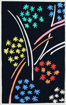 

Modern handmade painting curve line and stars on oil canvas for living room decor and wallpaper