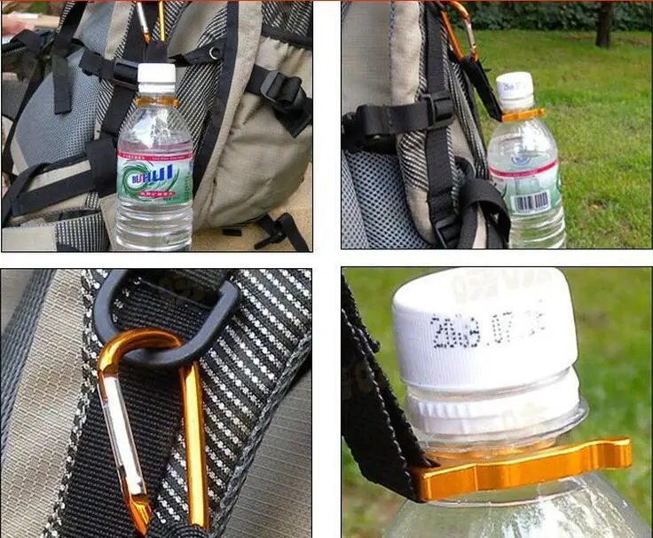 1 Pcs Water Bottle Holder Hook Strap Belt Buckle Carabiner Travel Camping ZB JF 