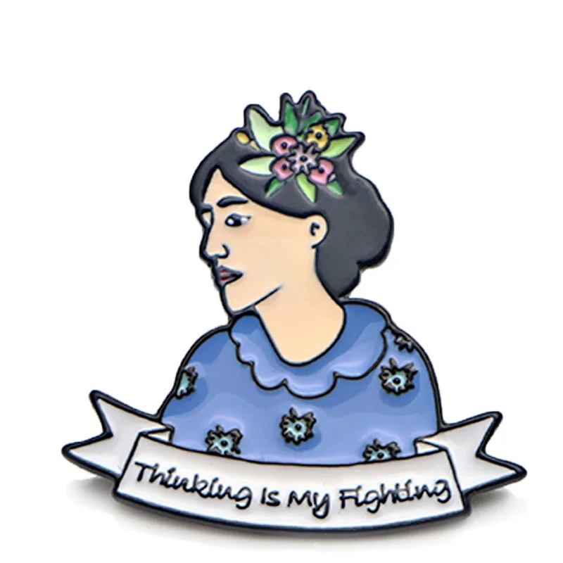 Virginia Woolf шпилька из цинкового сплава для мужчин и женщин para для рубашки пальто insignia одежда рюкзак, аксессуар значки медали Броши E0193 - Цвет: 1