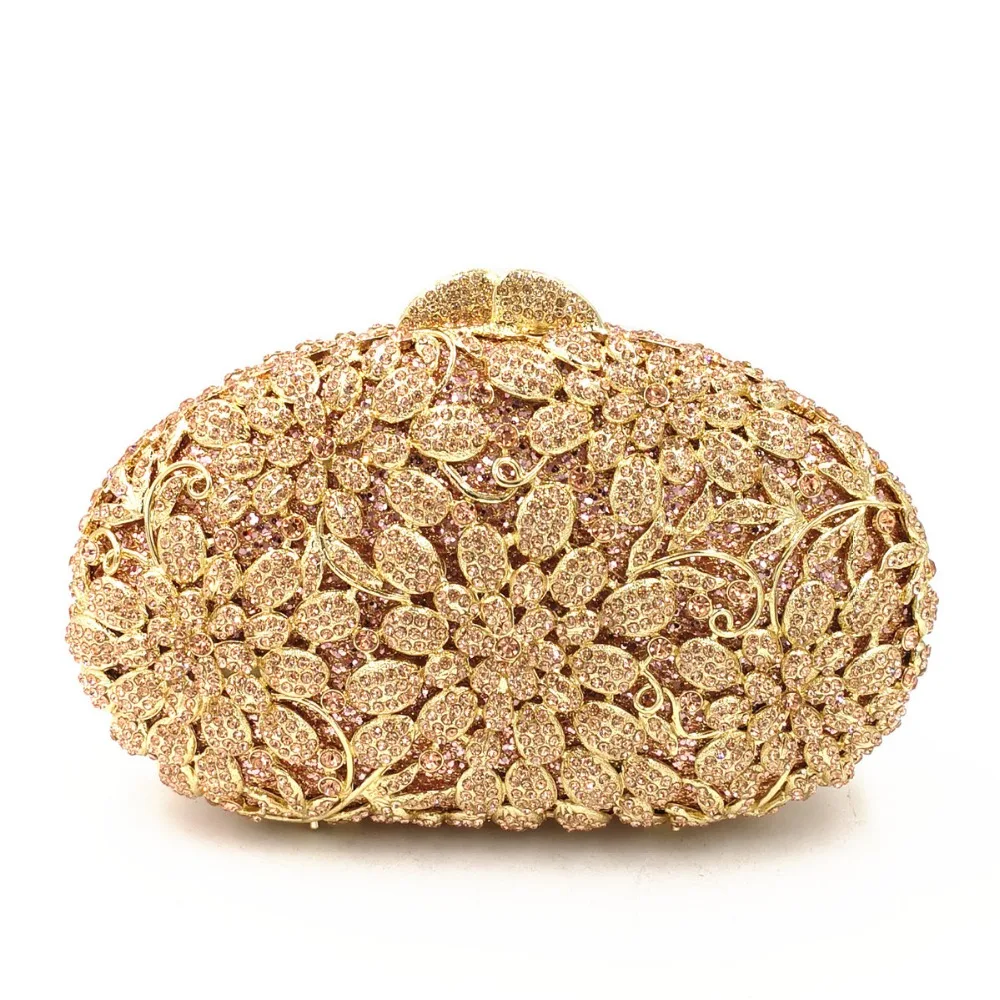 champagne coloured clutch bag