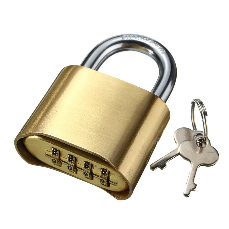 New Zinc Alloy 4 Digit Combination Home Door Toolbox Lock Luggage Suitcase Padlocks with 2pcs Keys just lock zinc alloy travel 3 digit combination lock black silver