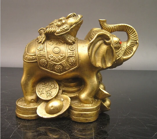 

B0602 421wholesale bronze factory Copper crafts Auspicious Large toad lucky Bronze crafts decoration statue