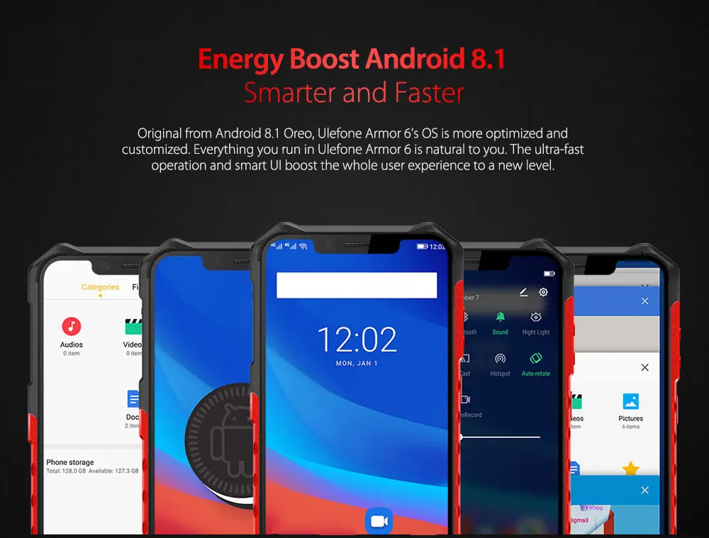 Оригинальный Ulefone Броня 6 4G смартфон 6,2 дюймов Android 8,1 Octa Core 6 ГБ Оперативная память 128 Гб Встроенная память отпечатков пальцев Сенсор 5000 мА/ч