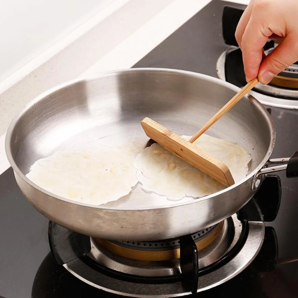 

2019 1PC Long Handle Specialty Crepe Maker Pancake Batter Wooden Omelette Pancake Wooden T-shape Spreader Stick DIY Tools 1040A