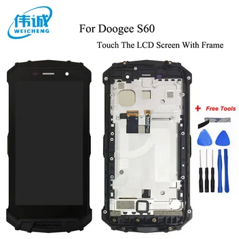 

WEICHENG For 5.2 inch Doogee S60 LCD Display+Touch Screen With Frame Screen Digitizer Assembly Replacement + Free Tools