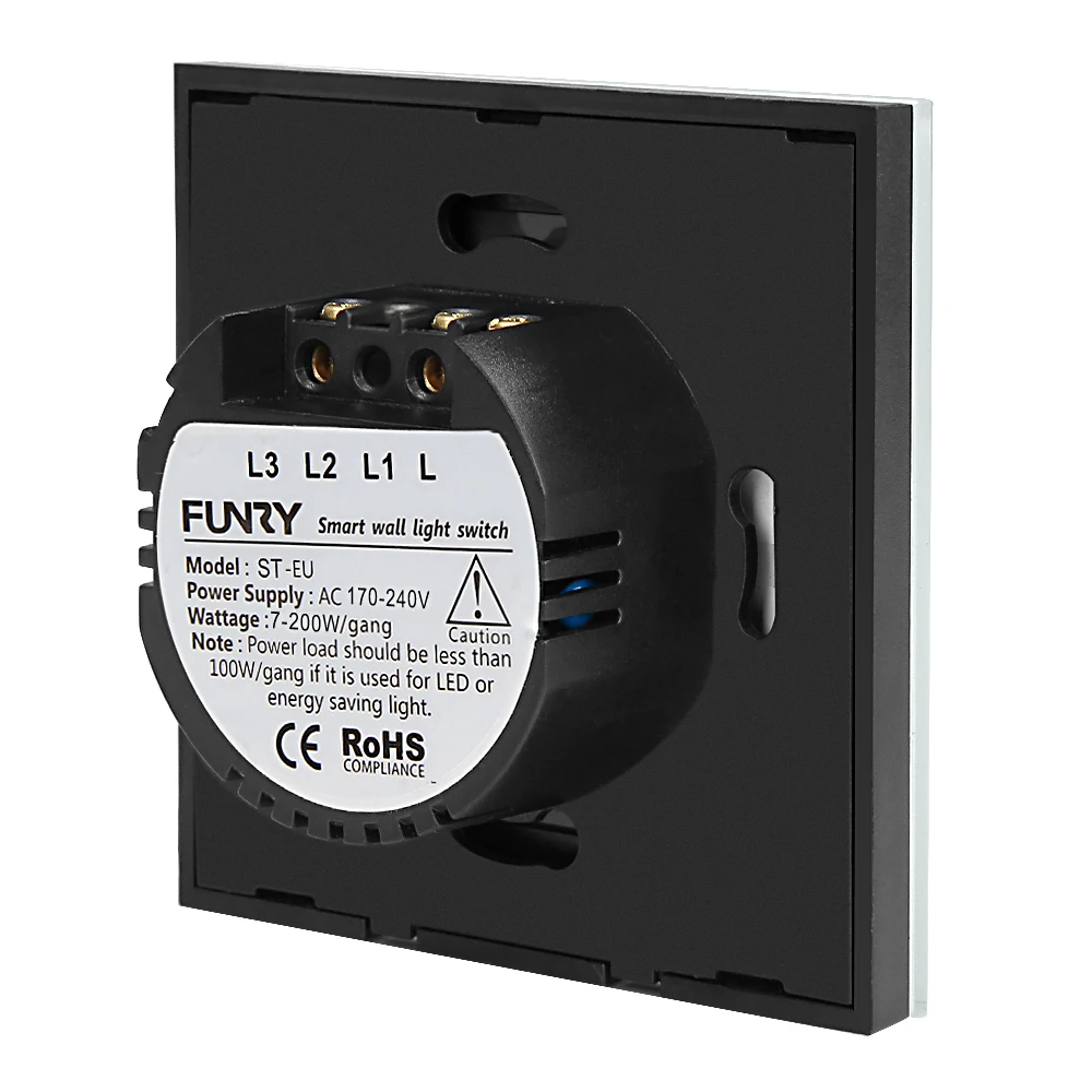 Смарт переключатель Funry EU standard 2 gang 1 way + дистанционное управление Wi Fi/приложение