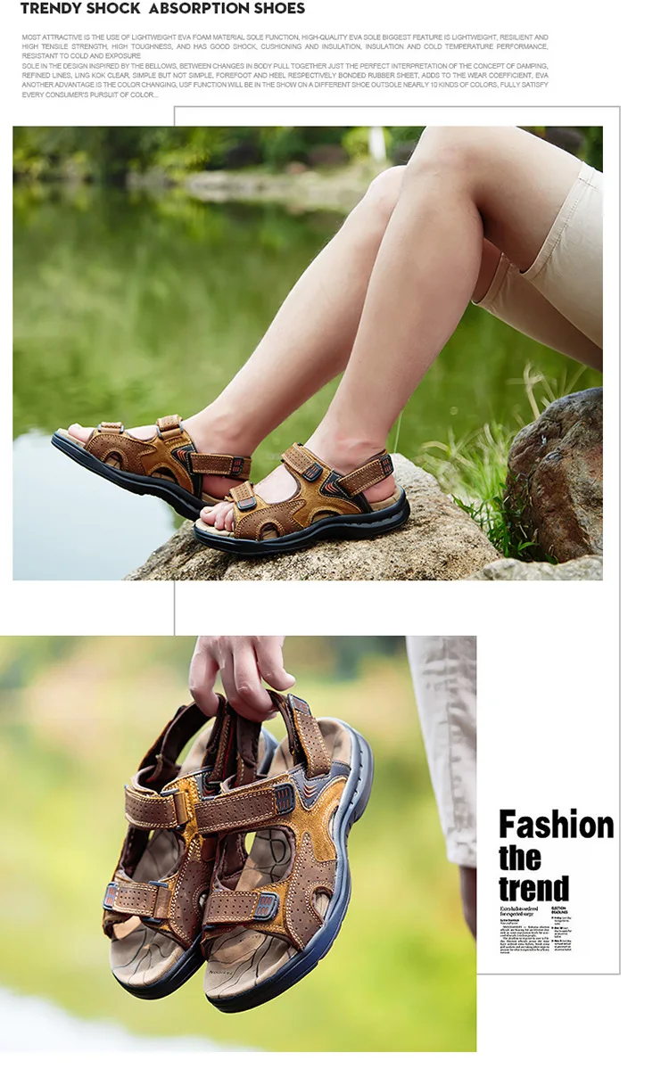 Мужские сандалии шлёпанцы для женщин пояса из натуральной кожи воловьей Мужская Летняя обувь Уличная Повседневная кожанные сандалии из