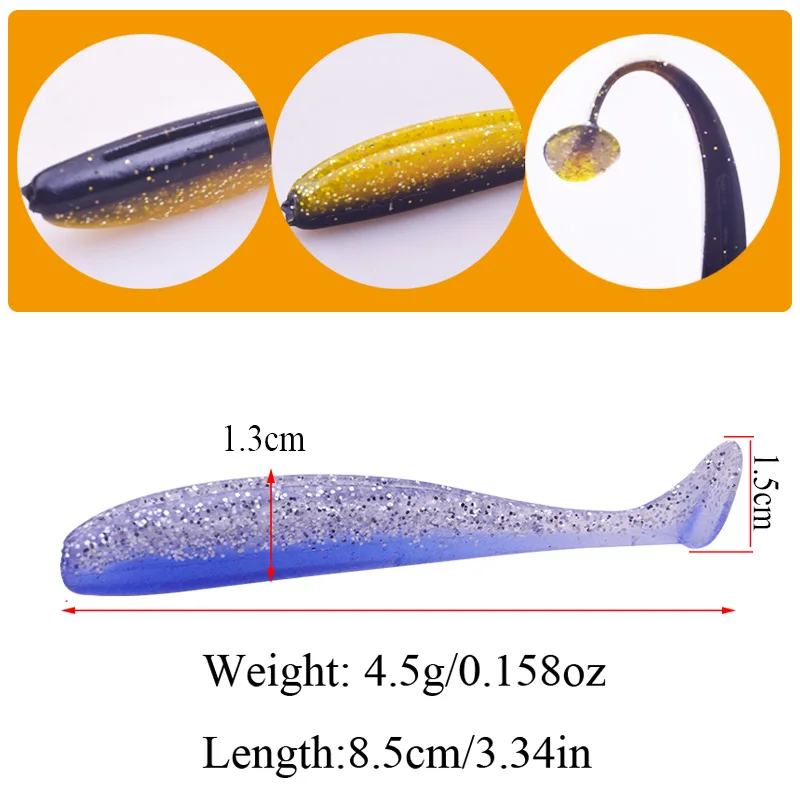 6 قطعة/الوحدة سيليكون الصيد إغراء لينة الطعم 85 ملليمتر 4.5 جرام الرقصة Wobblers Swimbaits باس الكارب Pesca الاصطناعي المطاط طُعوم لينة معالجة 6 قطعة/الوحدة سيليكون الصيد إغراء لينة الطعم 85 ملليمتر 4.5 جرام الرقصة Wobblers Swimbaits باس الكارب Pesca الاصطناعي المطاط طُعوم لينة معالجة