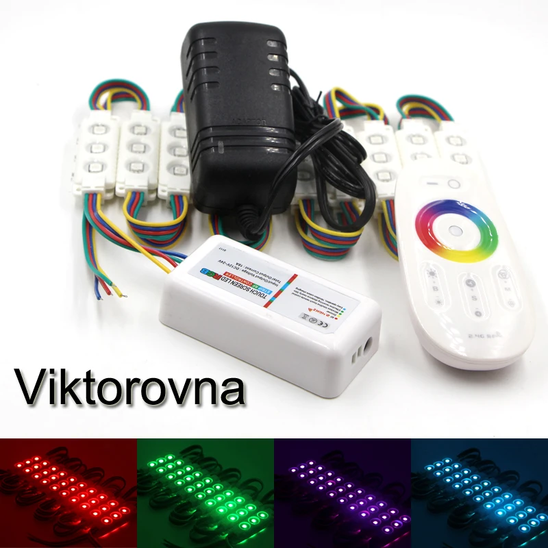 

20Pcs 5050 SMD RGB LED Module Waterproof Light Advertising lamp and DC 12V 3A power supply + 2.4G remote controller for choose