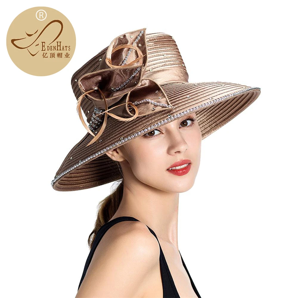 

Promotion Ladies Formal Church Hat With Wide Brim S10-1359