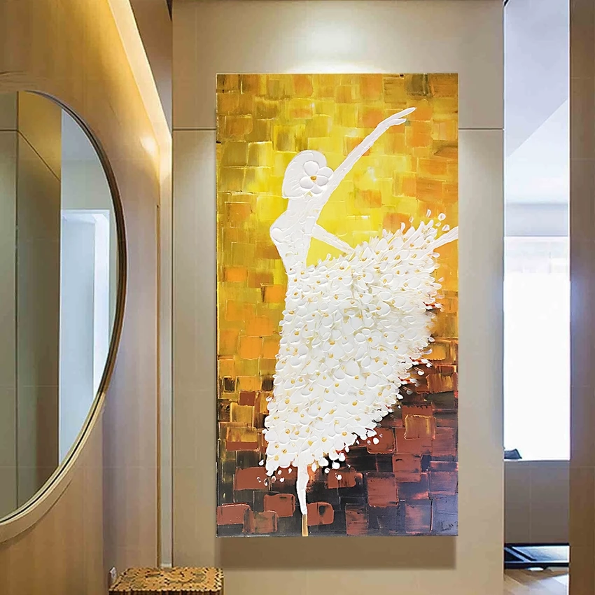 

Specifications of Knife Oil paintings Hand-painted Starry Night 3D Flower Abstract Home Decor Wall Art