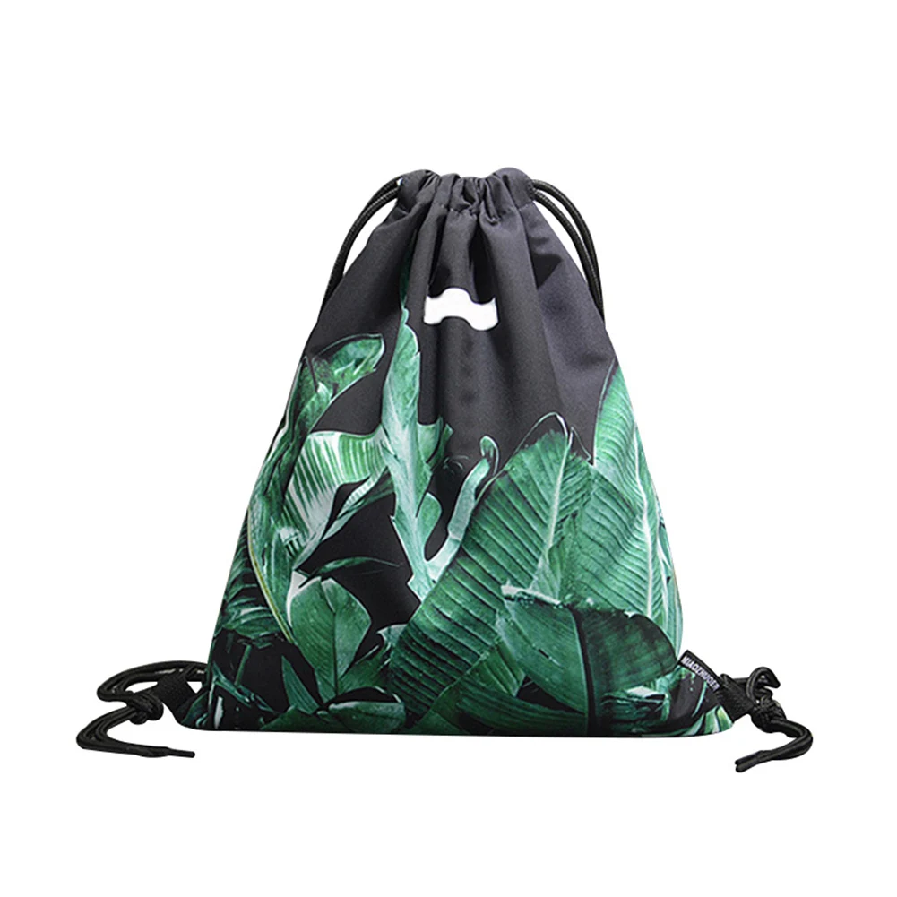 

Drawstring Backpack Women Lightweight Fitness Travel Bag Tropical Plants Printed Cloth Bags Best Sale- LXX9
