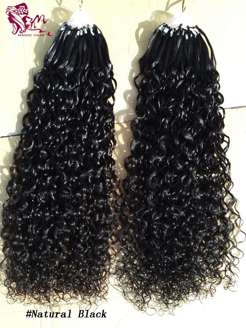 7A Micro Ring Hair Extensions Human Hair Curly Micro Loop Hair