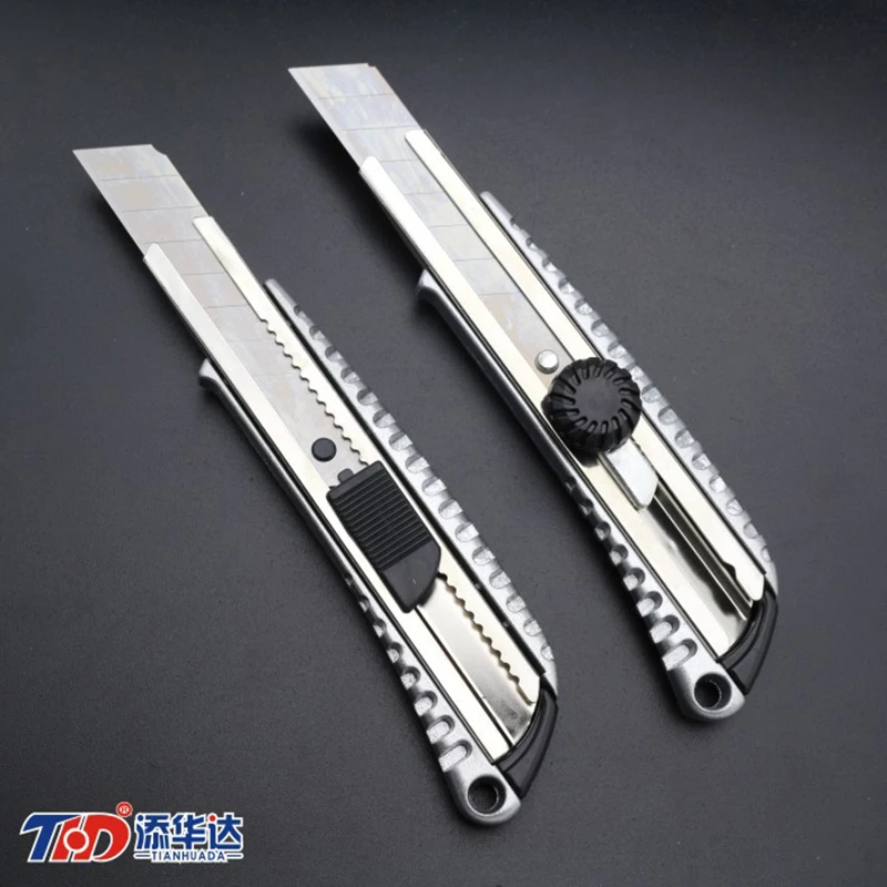 THD 1PC High Quality Zinc Alloy Stationery Knife Auto-lock Paper Model Cutter Razor Blades Knife School Chancery Utility Knife THD 1PC High Quality Zinc Alloy Stationery Knife Auto-lock Paper Model Cutter Razor Blades Knife School Chancery Utility Knife