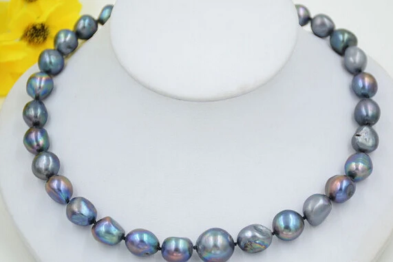 

Wholesale FREE SHIPPING >>> P4722 Huge 17" 16mm black baroque freshwater cultured pearl necklace