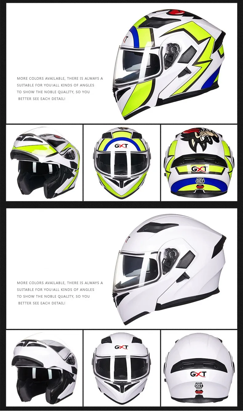 GXT откидной шлем мотоциклетный шлем motos casco capacete модульные шлемы с внутренним солнцезащитным козырьком защитные гоночные шлемы с двойными линзами