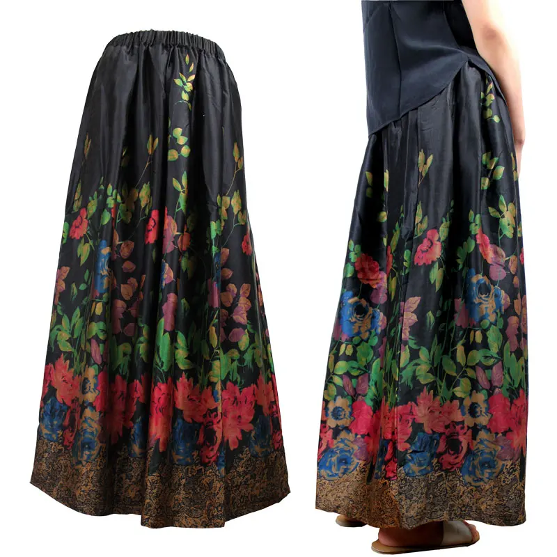 

Vintage silk mulberry silk bust skirt silks and satins melanomas , expansion skirt full