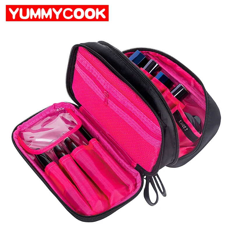

Portable Double Layer Cosmetic Storage Bag Travel Toiletry Pouch Organizer Makeup Beauty Case Luggage Accessories Supplies