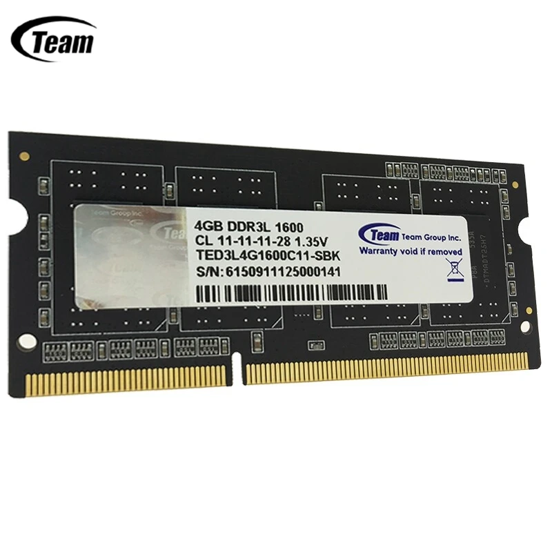 Team Group Team DDR3L ноутбук ОЗУ 4 ГБ 8 ГБ 1600 МГц 204pin CL 11-11-11-28 1,35 в Высококачественная память для ноутбука