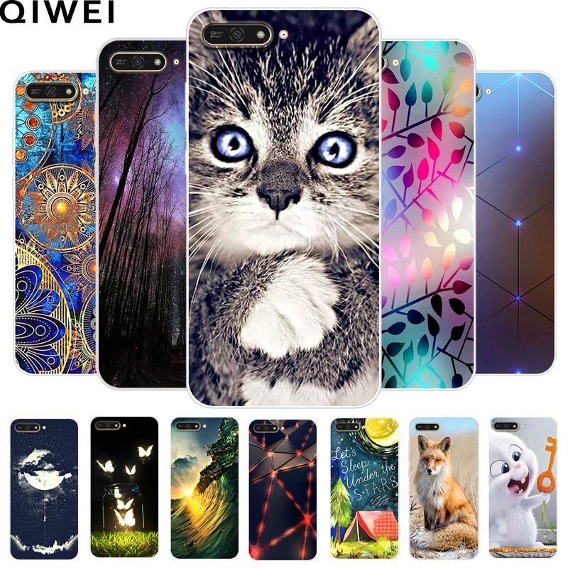 

5.7'' For Huawei Y6 2018 Case NEW Fashion Drawing Soft TPU silicone Back Case For Huawei Y 6 Y 62018 Phone Cover Shells Coque