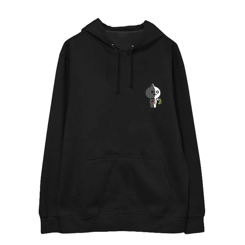 Цена Новый BTS Bangtan обувь для мальчиков вентиляторы клуб bt21 же Q блузка Толстовка Прохладный harajuku стиль Мужская и женская с капюшоном