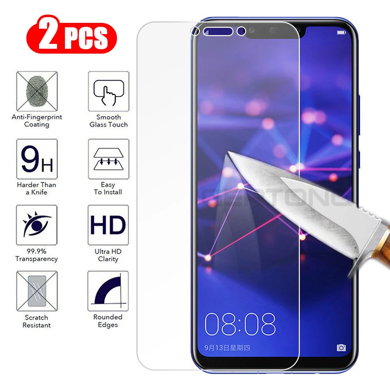 Защитное стекло закаленное для Huawei P10 Plus Mate 10 Pro 20 X Lite Honor View 8X Max 8A 9H 2 шт.|Защитные