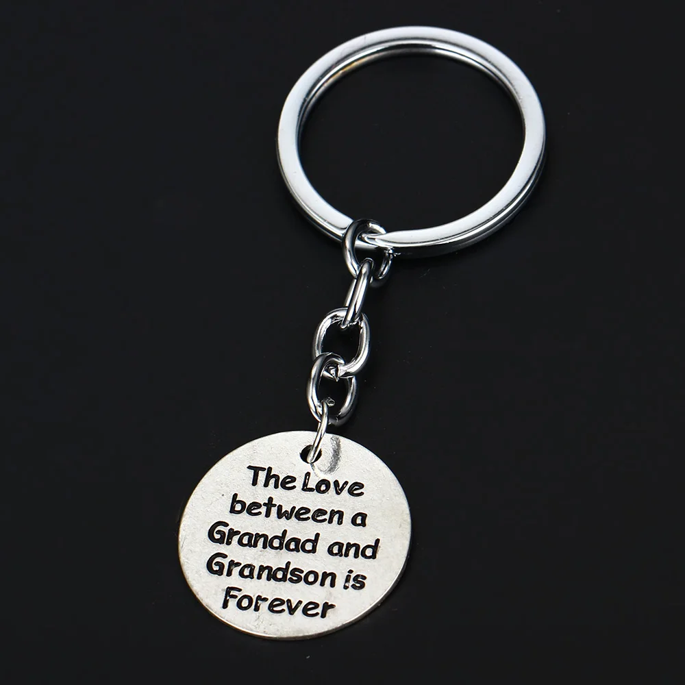 

Family Gifts Love Between Granddad And Grandson Forever Keychain Grandpa Boys Key Chain Grandfather Keyring Key Holder Jewelry