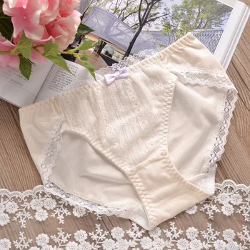 

Japanese Single New Cotton Bubble Lace Bow Briefs Large Size Girls Underwear