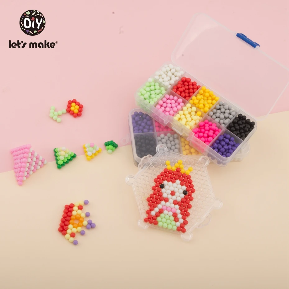 Let'S Make, 1000 шт., 1800 шт., пластиковая коробка, водостойкие бусины-головоломки, детские игрушки для детей, Монтессори, раннее образование для мальчиков и девочек