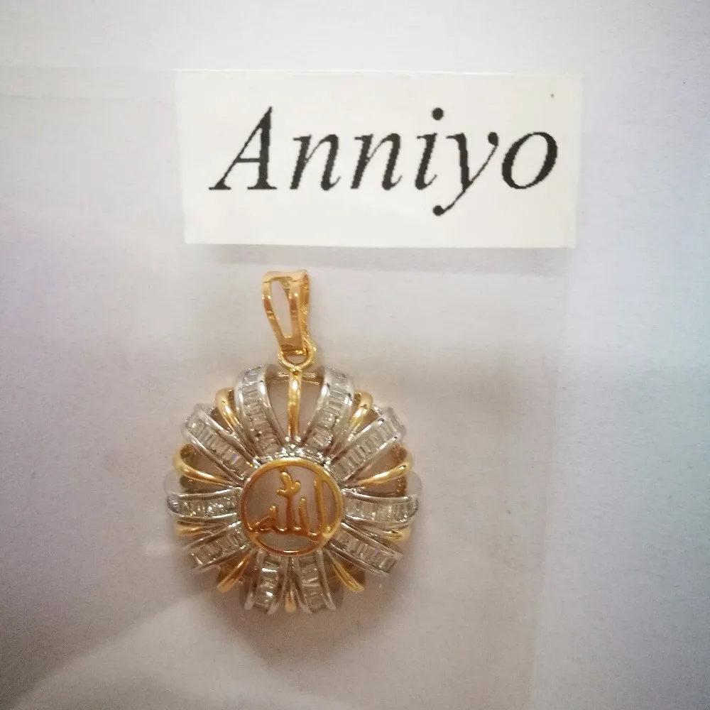 Anniyo Цирконий ожерелья Аллаха исламский Мухаммед ювелирные изделия светлый