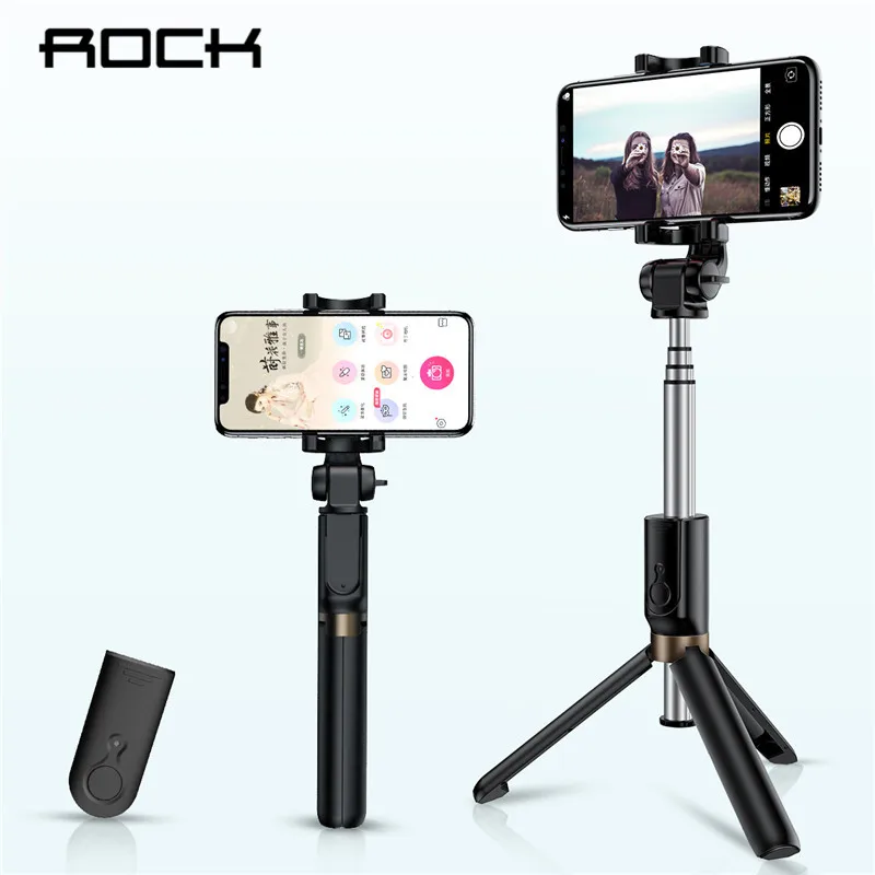 

ROCK Bluetooth Selfie Stick Portable Mini Tripod Handheld Monopod Smart Phone Camera Tripod For iPhone Samsung Huawei