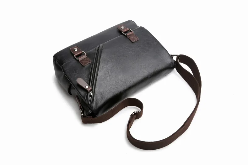 MJ Men's Bags Vintage PU Leather Male Messenger Bag High Quality Leather Crossbody Flap Bag Versatile Shoulder Handbag for Men (26)