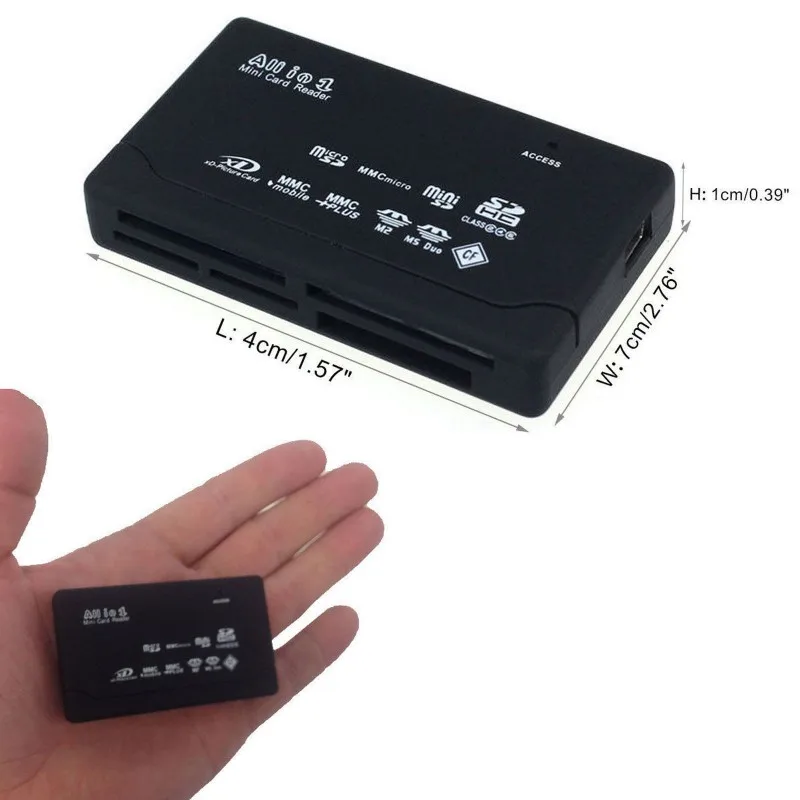 Все в одной карточке считывания кодов USB 2,0 480 Мбит/с Карта Compact Flash SD ультра CF MD T-Flash карта памяти карт ридер аксессуары для ноутбуков