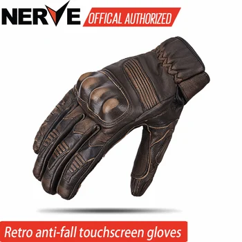 

Nerve Protective Gear Performance Sheepskin gloves Bike Motorcycle Motorbike moto Racing cycling Gloves breathable, water resist