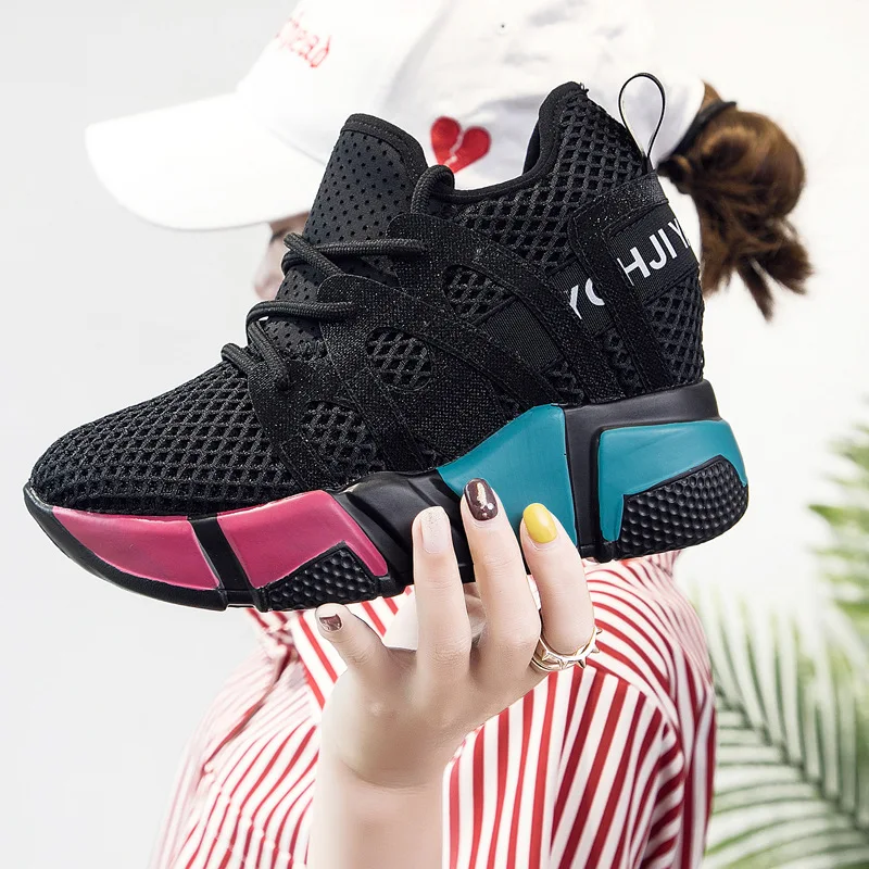 

trainers women pink sneakers ladies casual shoes schoenen vrouw chaussures femmes automne chunky runway 2018 height woman fall