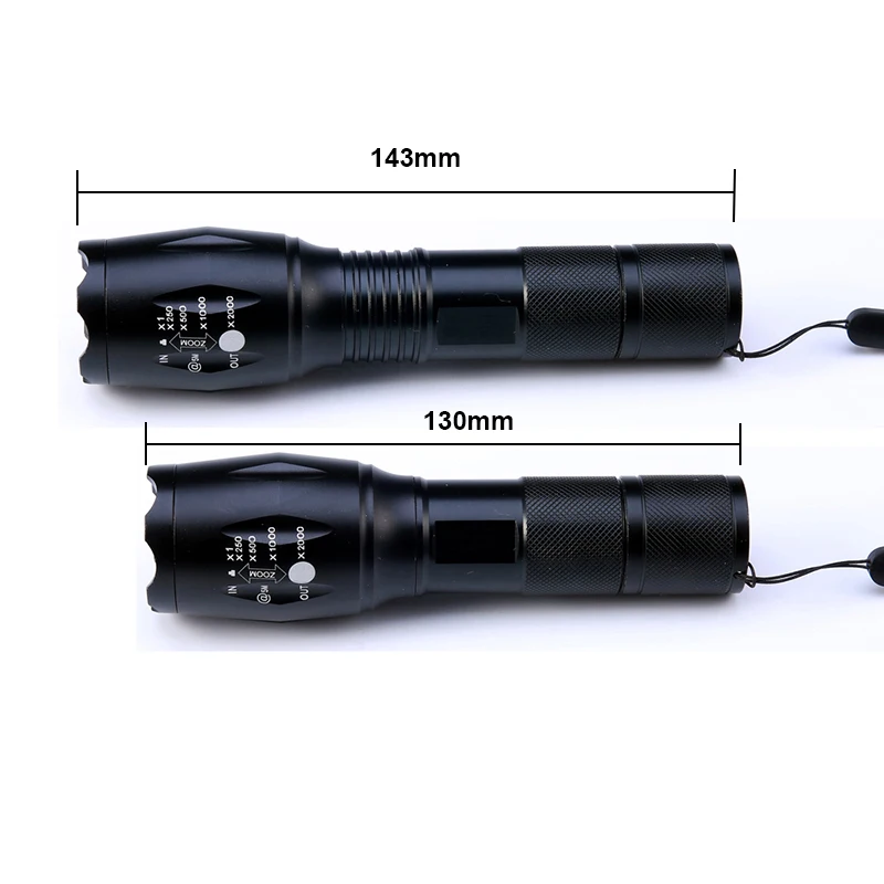 Zoomable 6000Lumens 5 Modes XM-L T6 LED 18650 Flashlight Torch Lamp Light