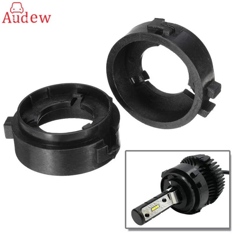 

2Pcs Car H7 Base LED Bulbs Headlight Adapter Holder Retainers For VW MK6 Golf GTI 2010-2014