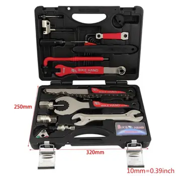 

BIKEHAND 18 In 1 Multiful Bicycle Tools Kit Portable Bike Repair Tool Box Set Hex Key Wrench Remover Crank Puller Cycling Tools