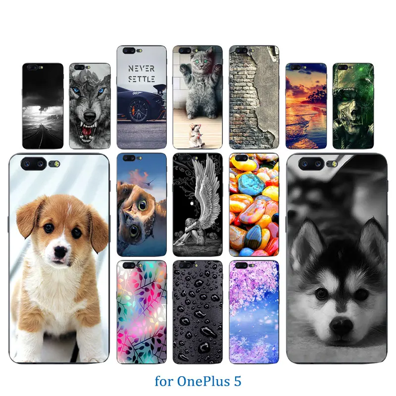 5-For Oneplus 5 Case Soft Silicone Phone Cases 5.5" For One Plus Color Pattern for 1+5 Five A5000 Oneplus5 Coque |