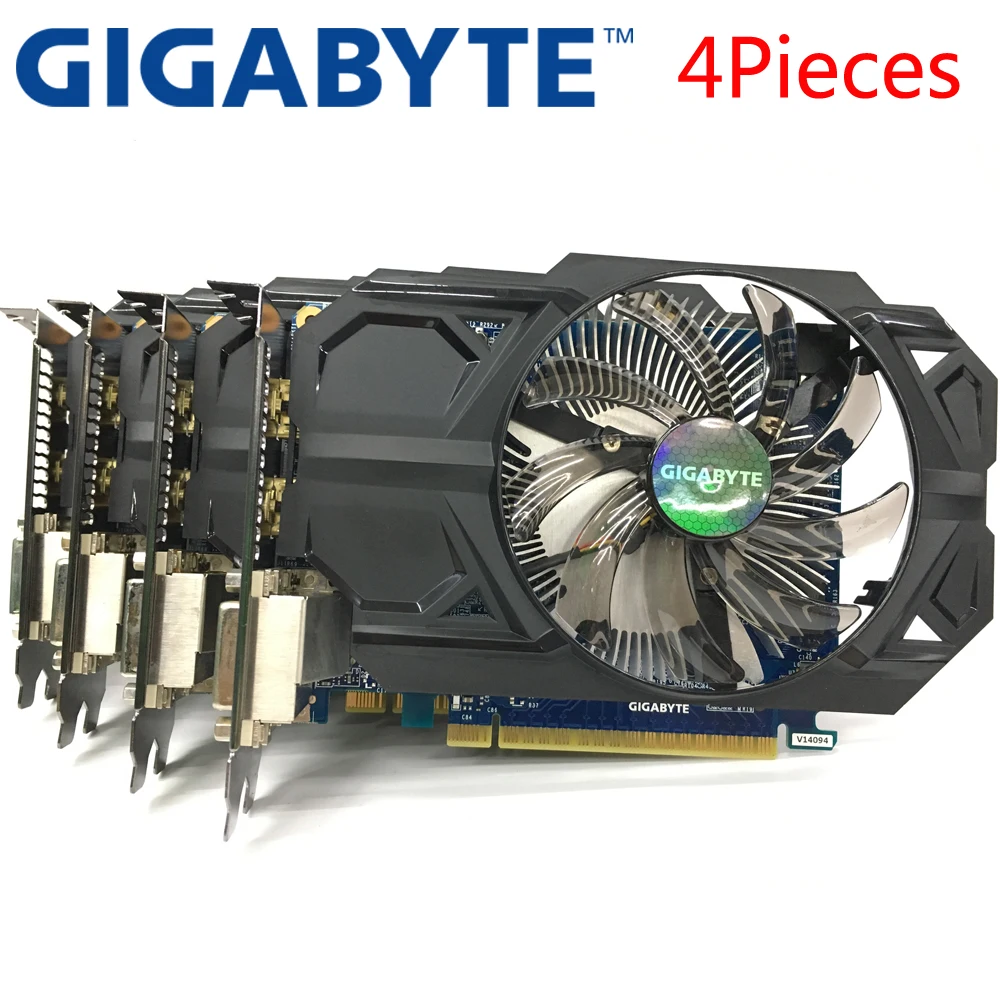 Оригинальная Видеокарта GIGABYTE, 4 шт., GTX 750 Ti, 2 Гб, 128 бит, GDDR5, видеокарты для nVIDIA Geforce GTX 750Ti, Hdmi, используемые карты VGA